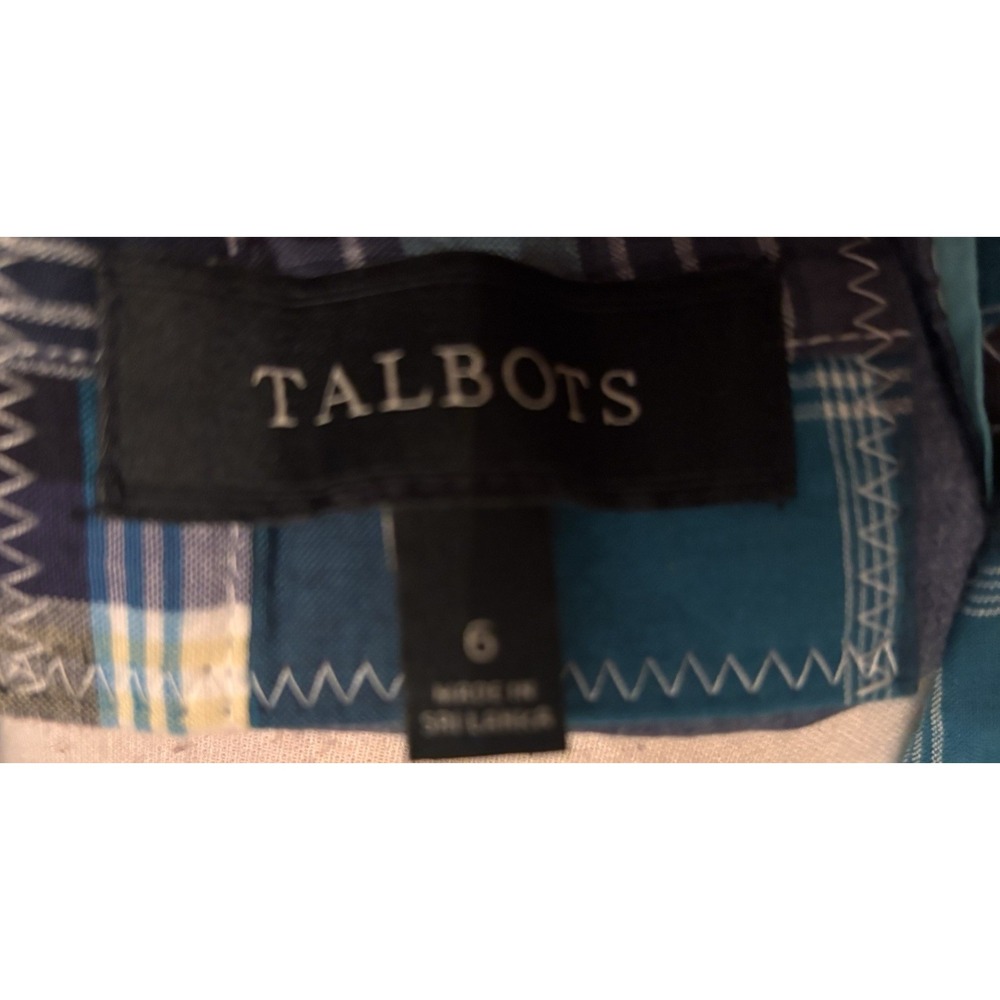 Talbots Patchwork Blazer Button Jacket Size 6 Blu… - image 11